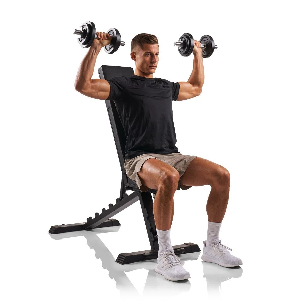 HAMMER Hantelbank Force 6.0 - Schrägbank, 7-Fach verstellbar inkl. Negativeinstellung, Hantelbank klappbar Hohe Belastbarkeit bis 250 kg, Trainingsbank, Home Gym