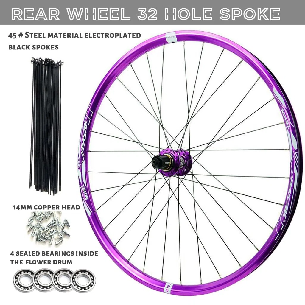 Lila 26-Zoll-Mountainbike-Laufräder (27,5-Zoll/29-Zoll), aus Aluminiumlegierung, mit Scheibenbremsen, kompatibel mit 7/8/9/10/11-fach-Kassetten, 2150 g