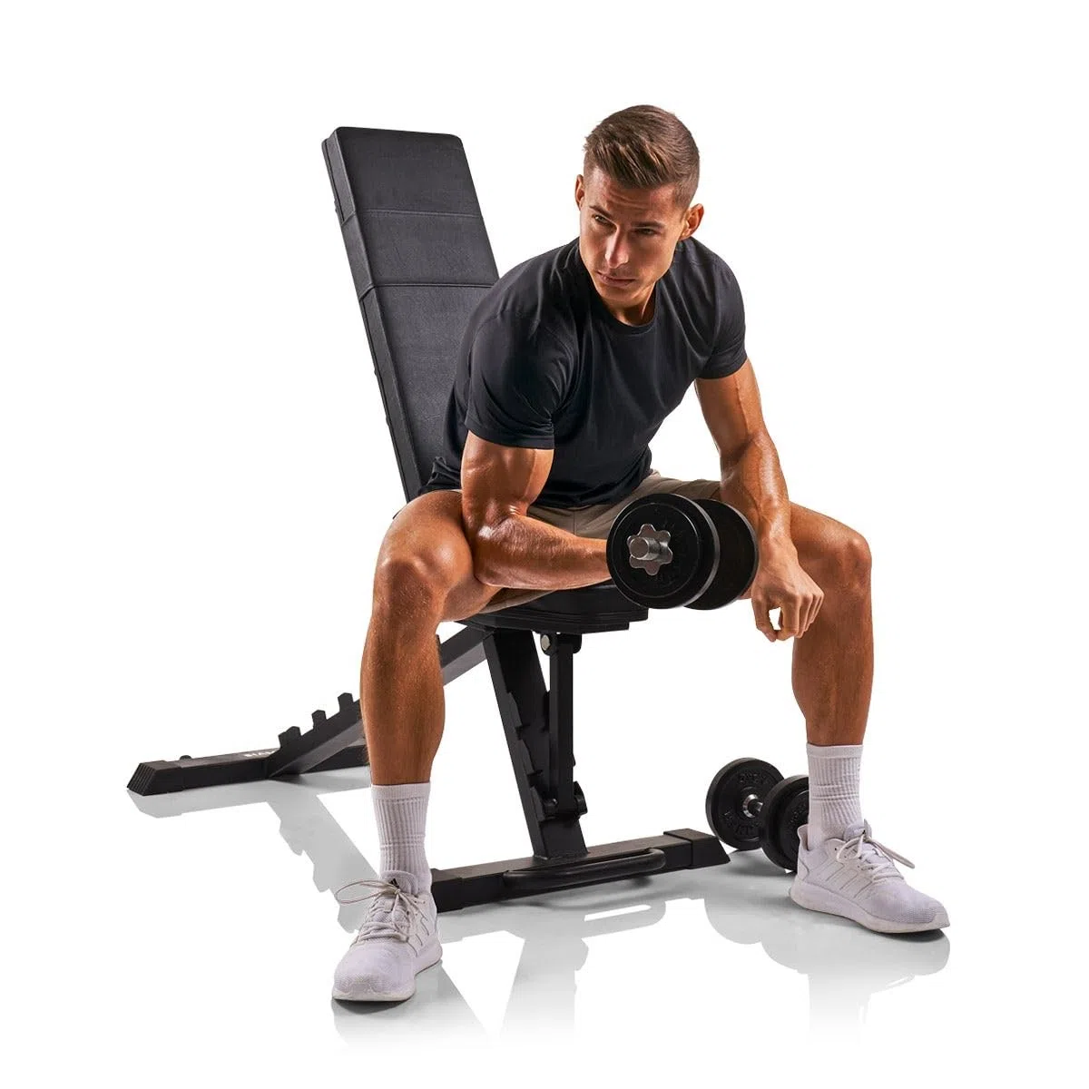 HAMMER Hantelbank Force 6.0 - Schrägbank, 7-Fach verstellbar inkl. Negativeinstellung, Hantelbank klappbar Hohe Belastbarkeit bis 250 kg, Trainingsbank, Home Gym