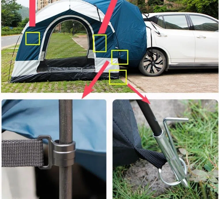 SUV Heckzelt für Camping für R-enault Scenic 2009-2016, Autozelt Vorzelt Heckklappenzelt Wasserdicht Auto Zelt für Heckklappe, Auto-Outdoor-Reisezubehör