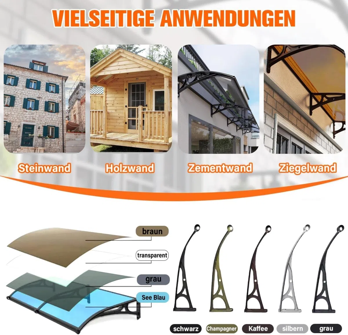 Outdoor-Zelt – Aluminiumrahmen, PVC-Fensterschutz, Regenschutz für A5-Größe 120 x 500 cm, Wetterschutz für Camping, Terrasse und Veranstaltungen