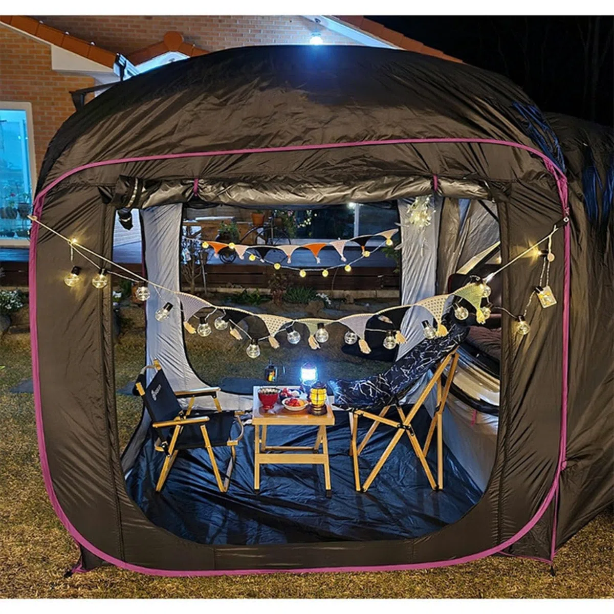 Auto SUV Heckzelt autozelt heckklappe für 2-4 Personen, Pop Up Auto Unterstand Campingauto Heckklappen Van Markisenzelt, Mit Wasserdichtem Regenschutz Tragetasche, Glamping familienzelt