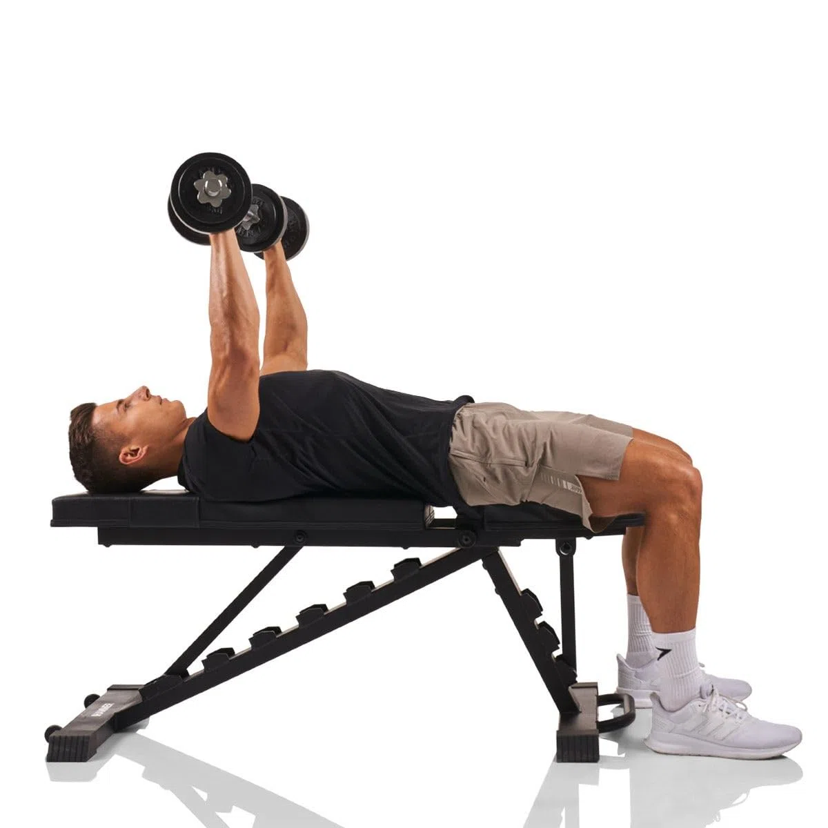 HAMMER Hantelbank Force 6.0 - Schrägbank, 7-Fach verstellbar inkl. Negativeinstellung, Hantelbank klappbar Hohe Belastbarkeit bis 250 kg, Trainingsbank, Home Gym