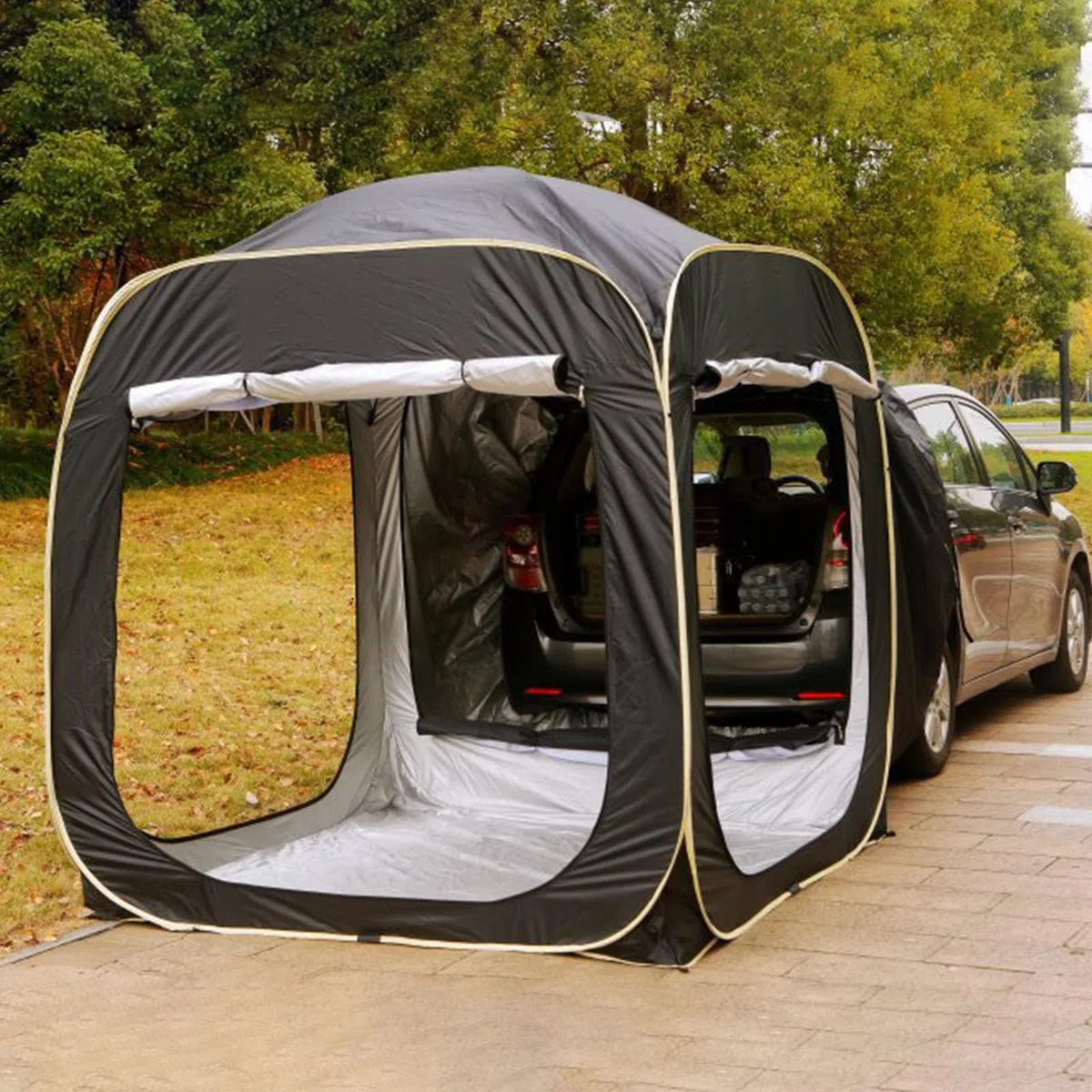 Auto SUV Heckzelt autozelt heckklappe für 2-4 Personen, Pop Up Auto Unterstand Campingauto Heckklappen Van Markisenzelt, Mit Wasserdichtem Regenschutz Tragetasche, Glamping familienzelt