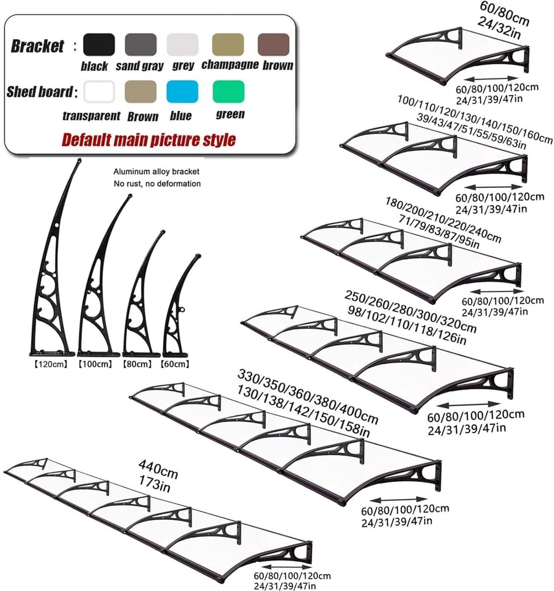 Outdoor-Zelt – Aluminiumrahmen, PVC-Fensterschutz, Regenschutz für A5-Größe 120 x 500 cm, Wetterschutz für Camping, Terrasse und Veranstaltungen