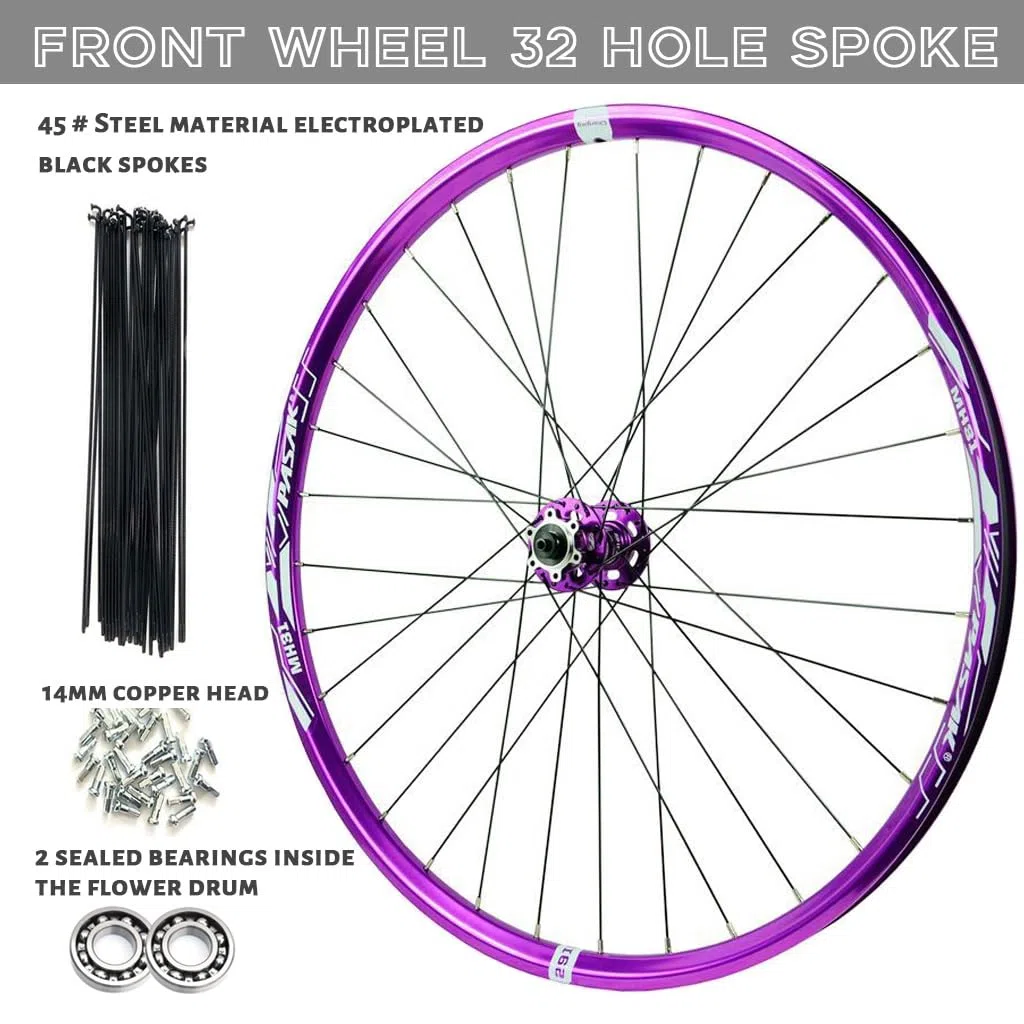 Lila 26-Zoll-Mountainbike-Laufräder (27,5-Zoll/29-Zoll), aus Aluminiumlegierung, mit Scheibenbremsen, kompatibel mit 7/8/9/10/11-fach-Kassetten, 2150 g