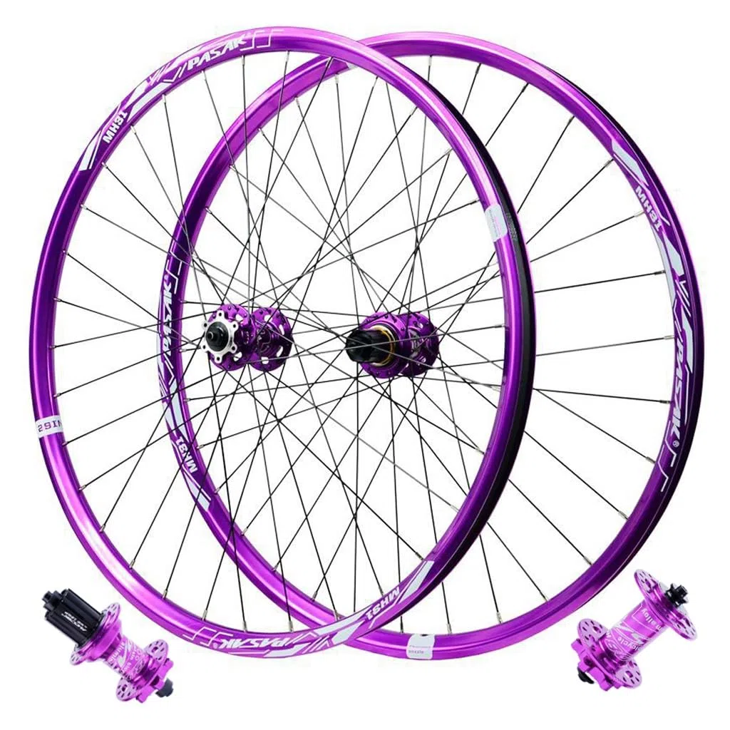Lila 26-Zoll-Mountainbike-Laufräder (27,5-Zoll/29-Zoll), aus Aluminiumlegierung, mit Scheibenbremsen, kompatibel mit 7/8/9/10/11-fach-Kassetten, 2150 g
